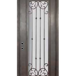 Valencia 42x96 Forged Iron Single Door 14 Gauge Steel - Front Doors