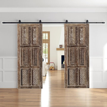 Vintage Coastal Carved Wood Doors