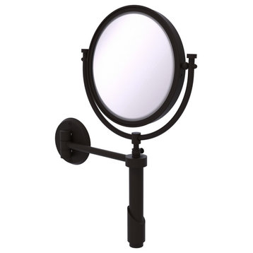 Tribecca Wall-Mount Makeup Mirror 8" Dia, 2X Magnification, Oil Rubbed Bronze