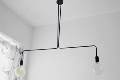 Black modern hanging chandelier 2 arms - Chandelier Lighting