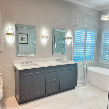 Luxury Transitional Bathroom | Expanded Walk-In Shower