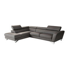 Leather Sectional Sofa Clearance Sofas Houzz Jnm Furniture Nicoletti Sparta Italian Leather Sectional Sofa Gray Left Facing Chaise