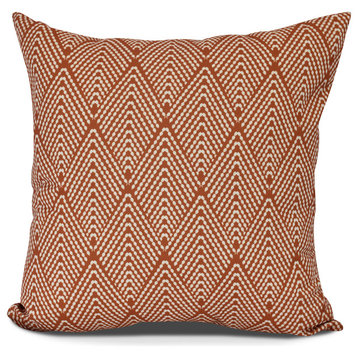 Lifeflor, Geometric Print Outdoor Pillow, Orange, 16" x 16"