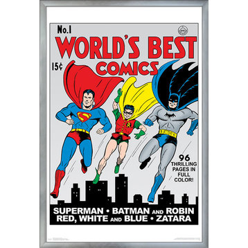 World's Best Comics #1 Poster, Silver Framed Version