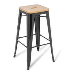 Industry Bar Stool with ash top - Bar Stools And Counter Stools
