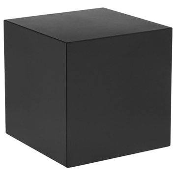 American Home Classic Spencer Small Square Modern Metal Side Table in Black