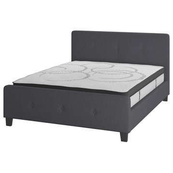 Flash Furniture Tribeca Queen Platform Bed Set, Dark Gray, HG-BM10-31-GG