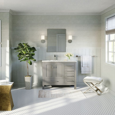 Ashton Bathroom Vanity, Gray, 42", Single Sink, Freestanding