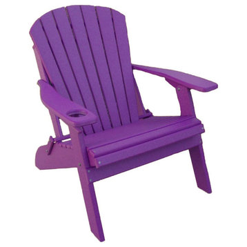 Big Boy Adirondack Chair, Cup Holder, Bright Purple, Smart Phone Holder