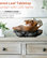 9" Tall Indoor Tabletop Tiered Leaf Hand-Painted Fountain with LED Lights