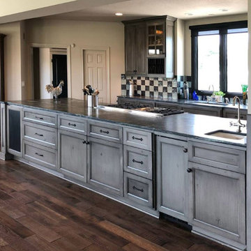 Antique Gray Farm Kitchen