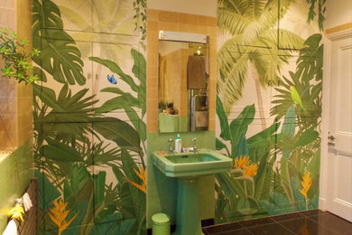 他の地域にあるトロピカルスタイルのおしゃれな浴室の写真
