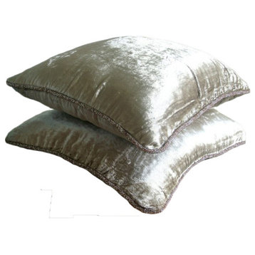 Luxury Pearl Pillows Cover, 22"x22" Velvet Pillow Covers, Pearl Shimmer