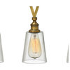 Gatsby 3 Light Island Light in Heritage Brass