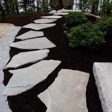 Natural Steps, Mulched path, Patio, and Flower beds!