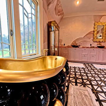 Modern Glamour Meets Classic Craftsmanship in a Custom Master Bath
