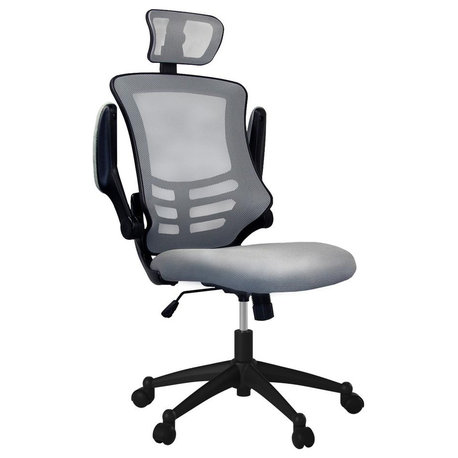 Modern High-Back Mesh Executive Office Chair With Headrest And Flip Up Arms