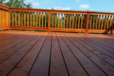 Inspiration for a craftsman deck remodel in Other