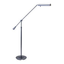 House of Troy Floor Swing Arm Lamp in Granite finish w/adjustable height - Floor Lamps