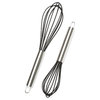 8 and 10 inch Black Silicone Coated Stainless Steel Whisk Set of 2