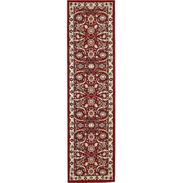 Country and Floral Kashan 2'7"x10' Runner Rouge Area Rug