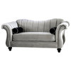 Furniture of America Avanetti Chenille Upholstered Loveseat in Pewter
