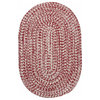 Howell Tweed Red 7x10, Oval, Braided Rug
