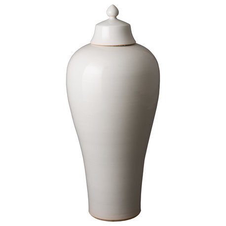 Grande Lidded Meiping, White Celadon, 16"X38"