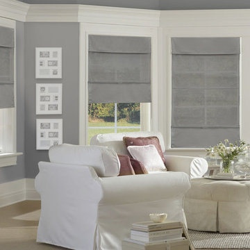Daily Grey (Light Filtering) - Roman Shades (Fabric & Natural Woven)