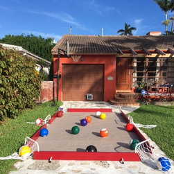 SoccerPool game table, Red/Tan - Backyard Play