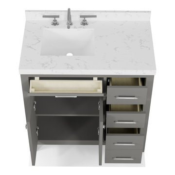 Caroline Parkway 36'' Grey Bathroom Vanity