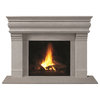 Fireplace Stone Mantel 1106.556 With Filler Panels, Limestone, With Hearth Pad