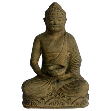 Meditating Buddha Statue With Candleholder