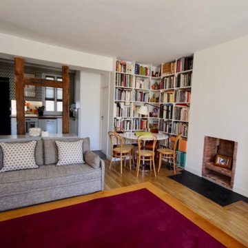 Un studio. Salon, cuisine, salle à manger font un tout harmonieux.