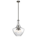 Kichler - Pendant 3-Light, Olde Bronze, 16"x22.75" - The design of this Olde Bronze 3 light pendant from Everly collection is based on decorative blown glass containers. This pendant features Clear Seeded glass and is made memorable with the use of a 3 light removable bulb cluster. Contemporary or traditional, this pendant can be used singularly or in multiples to elevate every room.