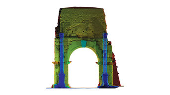 Arco di Druso Roma, rilievo laser scanner, colorimetria