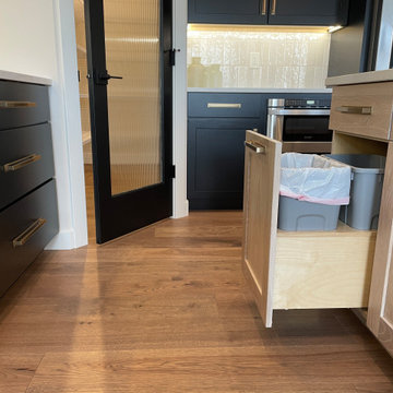 Black Paint and Light White Oak Kitchen Design