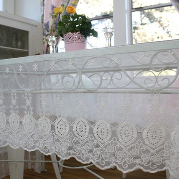 Embroidered Sheer Fabric - Creations - Curtains, Throw and Tablecloth