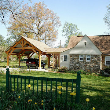 Heavy Timber Porte-Cochere in East Tennessee