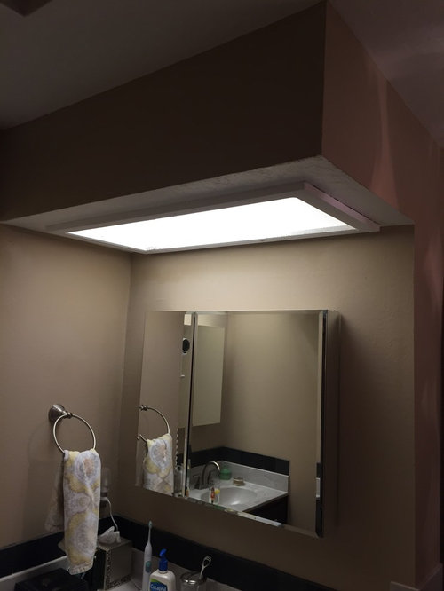 Bathroom Soffits And Light Fixture Dilemma, Fluorescent Vanity Light