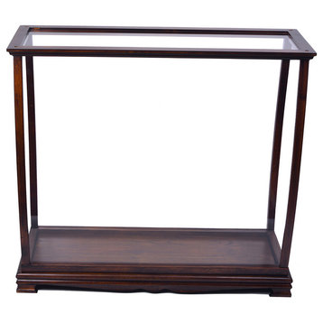 Display Case for Midsize Tall Ship Classic Brown Display Case for Model Ships