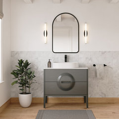 Z out Solid Round Navy Freestanding Integrated Basin Lavatory Elegant Double  Sink Bath Vanity with Side Cabinet - China Mirror Cabinet, Bathroom Mirror  Cabinet