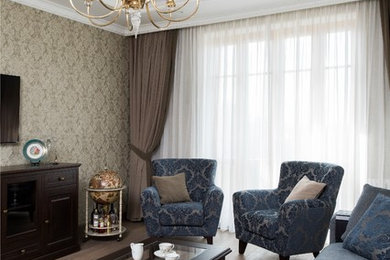 Свежая идея для дизайна: большая гостиная комната в классическом стиле - отличное фото интерьера