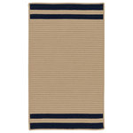 Colonial Mills - Denali End Stripe Rug, Navy 7'x9' - Understated show-stopper. Double-striped. Classic design matches your home. Put it under dining room table. Accentuate your sunroom. Refine your patio. Neutral base color. Muted accents.