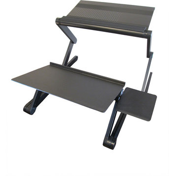 Workez Standing Desk Conversion Kit, Negative Tilt Keyboard Tray, Black