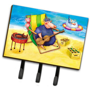 Pig Sunbathing On The Beach Leash Or Key Holder Aph0079Th68, Triple, Multicolor