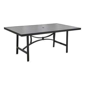 Outdoor Jungle Black Aluminum 73x41 Inch Rectangle Dining Table