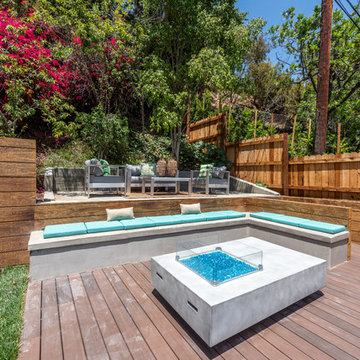 Contemporary Fire Pit with Elevated Deck | Wrightwood Residence | Studio City, C