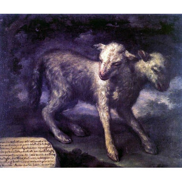 Bartolomeo Bimbi Two-Headed Lamb, 20"x25" Wall Decal