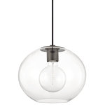 Hudson Valley Lighting - Margot 1-Light Large Pendant, Old Bronze - Though it comes in a variety of forms, one thing stays the same about Margot: Its transparent glass shade is not a perfect circle, and the pretty Bulbs (Not Included) underneath it is, making for a contrast both elegant and subtle.